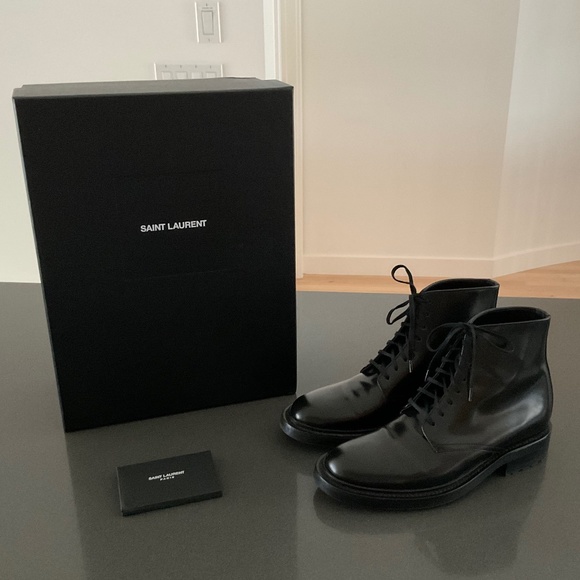 Saint Laurent Shoes - Saint Laurent Army Laced Boots
